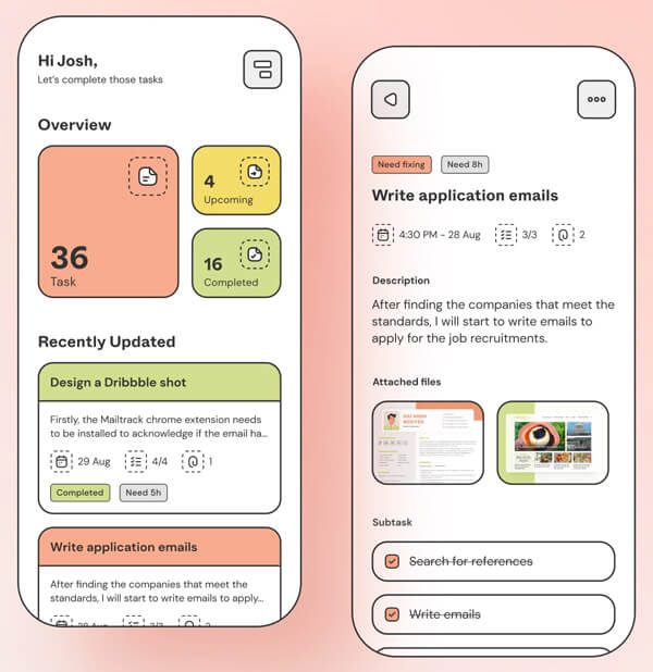 Great example of web design with line art style